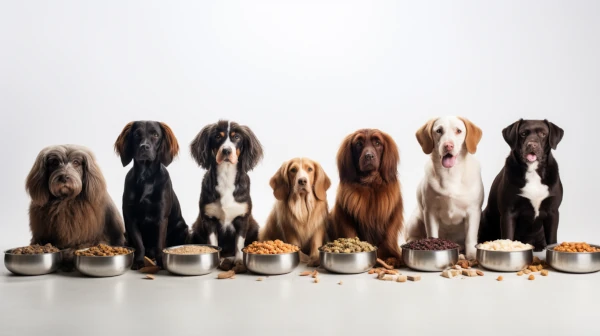 dogs with food