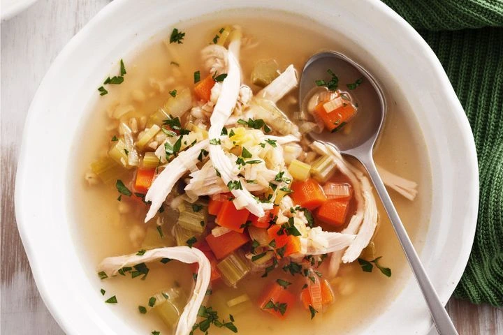 Warm Bowls, Full Hearts Chicken and Barley Soup