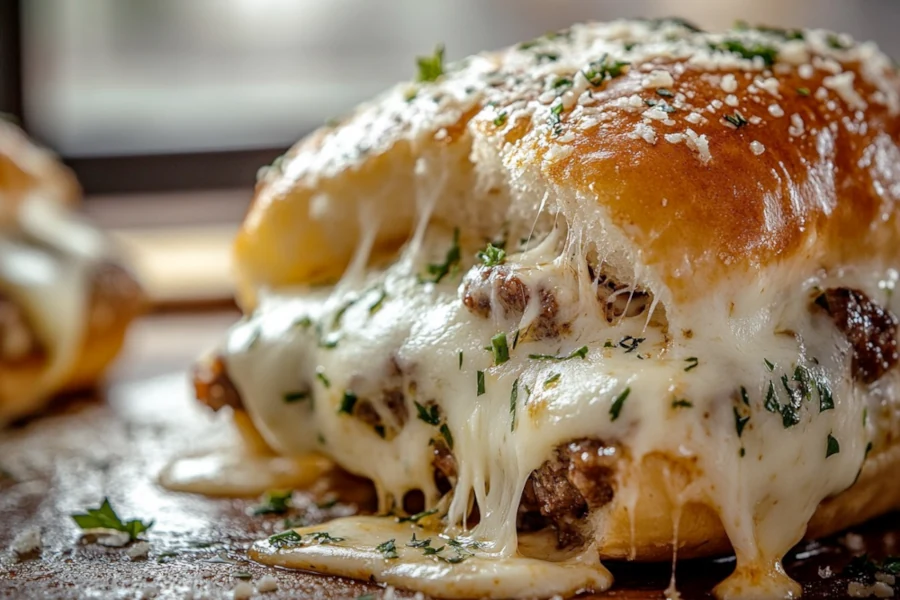 Garlic Parmesan Cheeseburger Bombs are ultimate party snacks